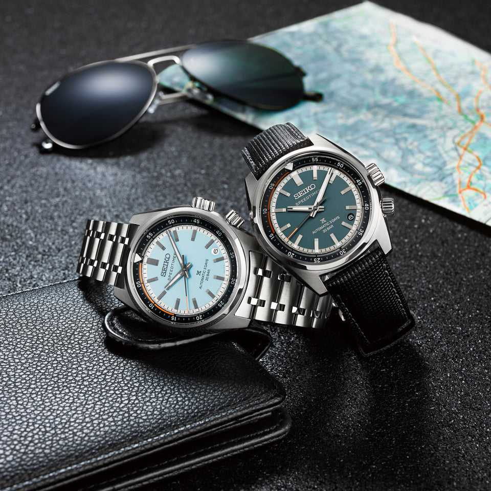 Seiko Prospex Men's 'Heritage Motoring' Powder Blue Countdown Speedtimer Watch