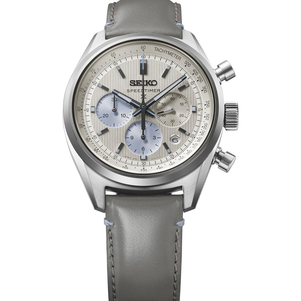 Seiko Prospex Men's 'Grand Touring' Silver Grey Mechanical Chronograph Strap Watch