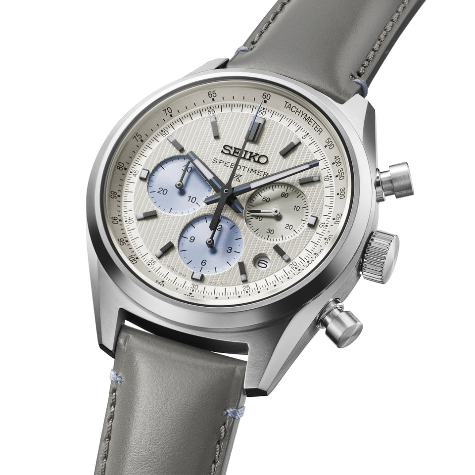 Seiko Prospex Men's 'Grand Touring' Silver Grey Mechanical Chronograph Strap Watch