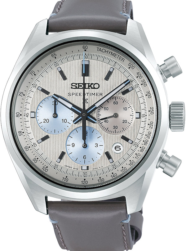 Seiko Prospex Men's 'Grand Touring' Silver Grey Mechanical Chronograph Strap Watch