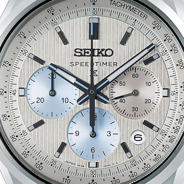 Seiko Prospex Men's 'Grand Touring' Silver Grey Mechanical Chronograph Strap Watch