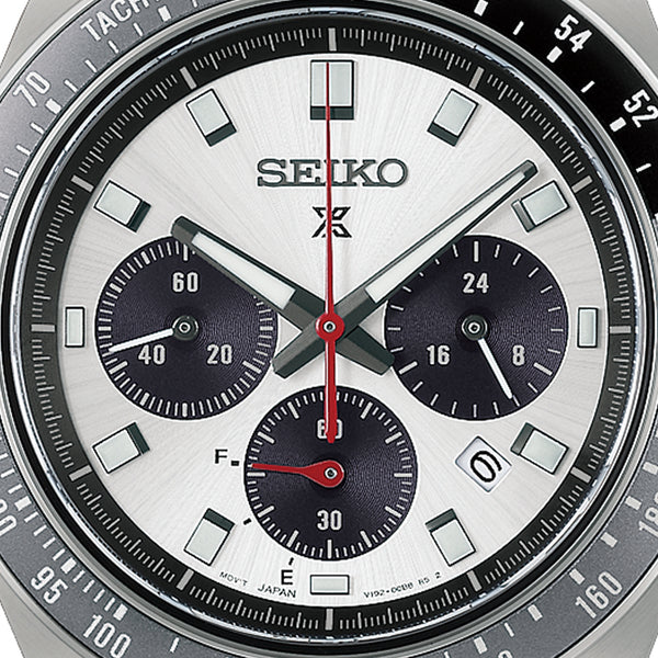 Seiko Prospex Men's 'Racing' Silver Tone Solar Speedtimer Bracelet Watch