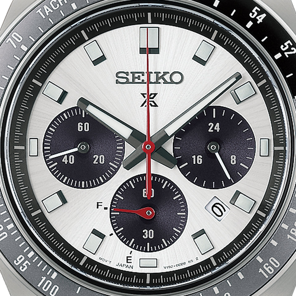 Seiko Prospex Men's 'Racing' Silver Tone Solar Speedtimer Bracelet Watch