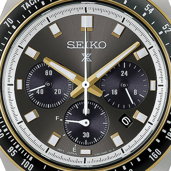 Seiko Prospex Men's 'Racing' Grey Dial Chronograph Solar Bracelet Watch