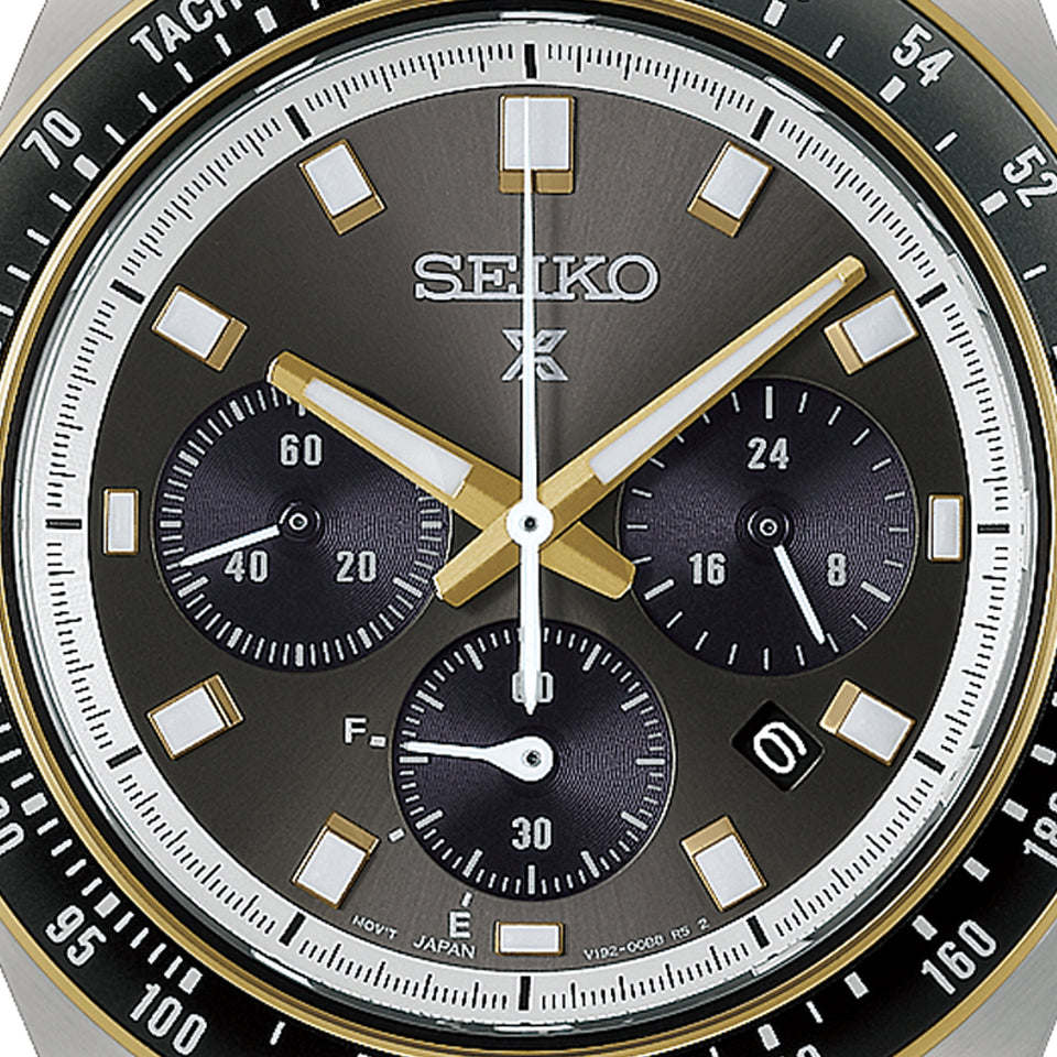 Seiko Prospex Men's 'Racing' Grey Dial Chronograph Solar Bracelet Watch