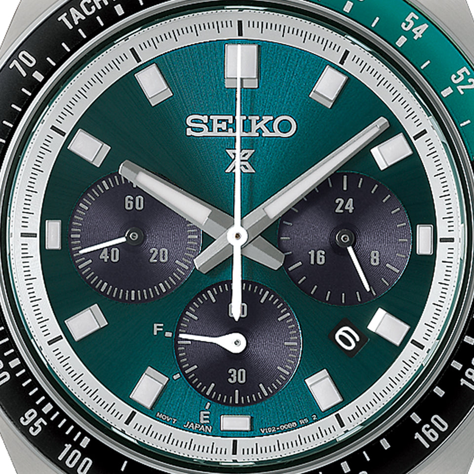 Seiko Prospex Men's 'Racing' Green Dial Solar Chronograph Bracelet Watch
