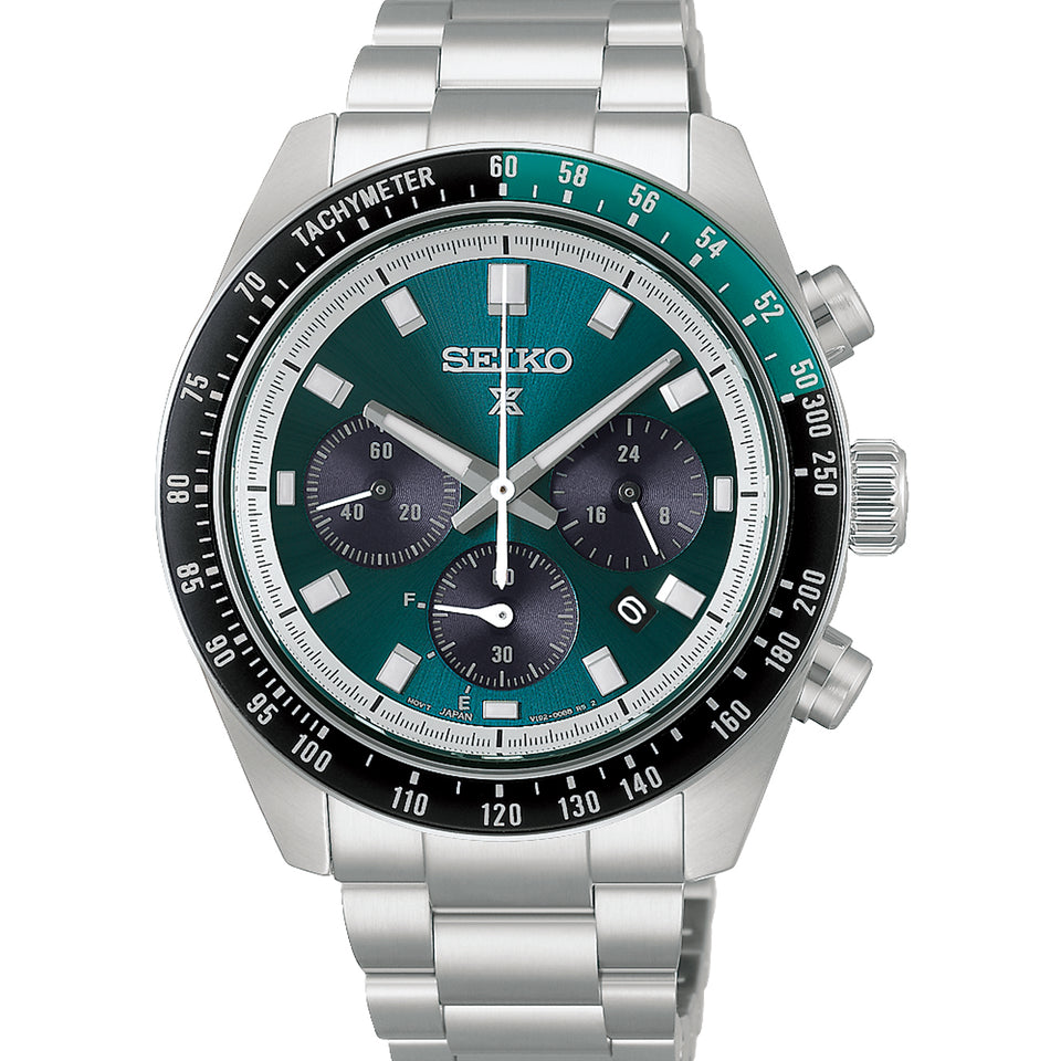 Seiko Prospex Men's 'Racing' Green Dial Solar Chronograph Bracelet Watch