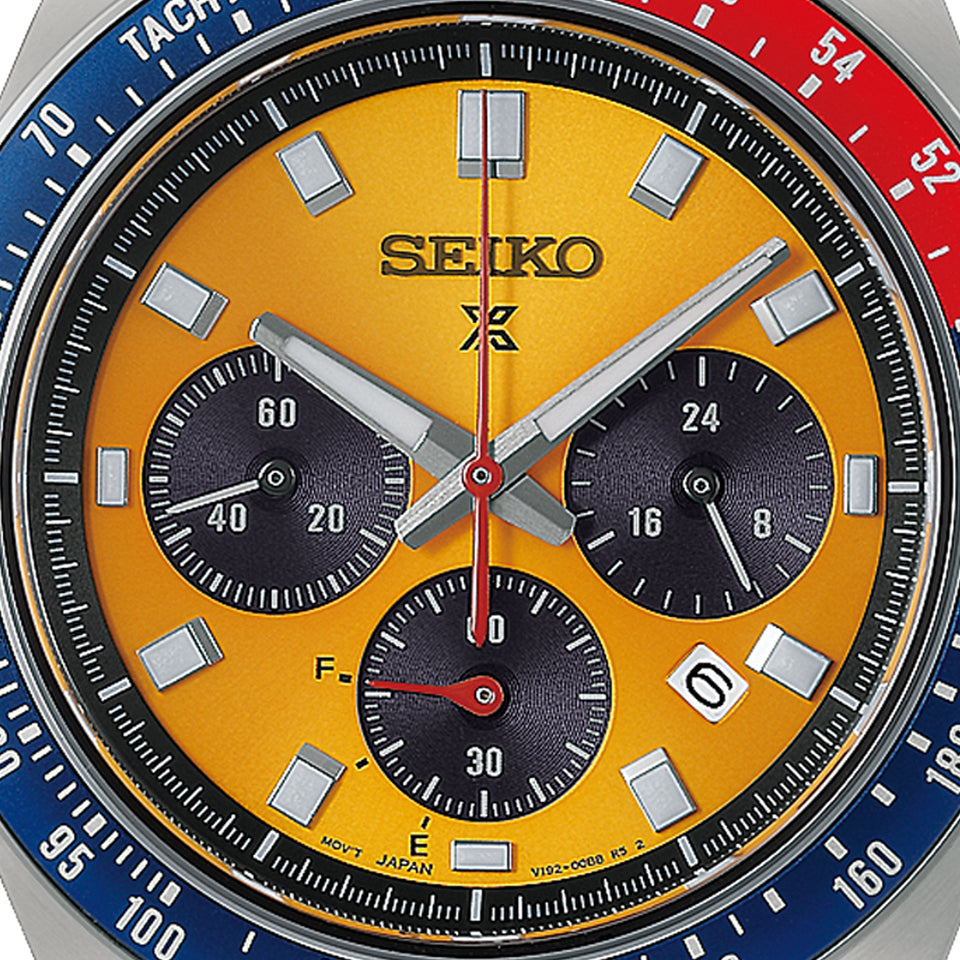 Seiko Prospex Men's 'Racing' Yellow Dial Solar Chronograph Bracelet Watch