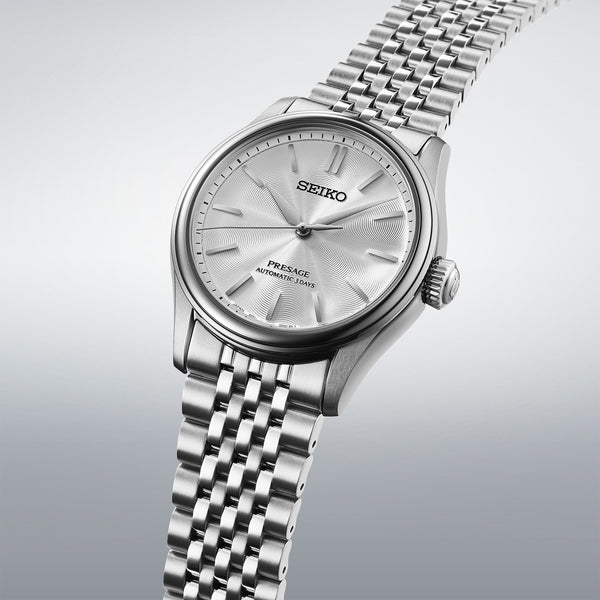 Seiko Presage Men's Classic Series White Shironeri Bracelet Watch