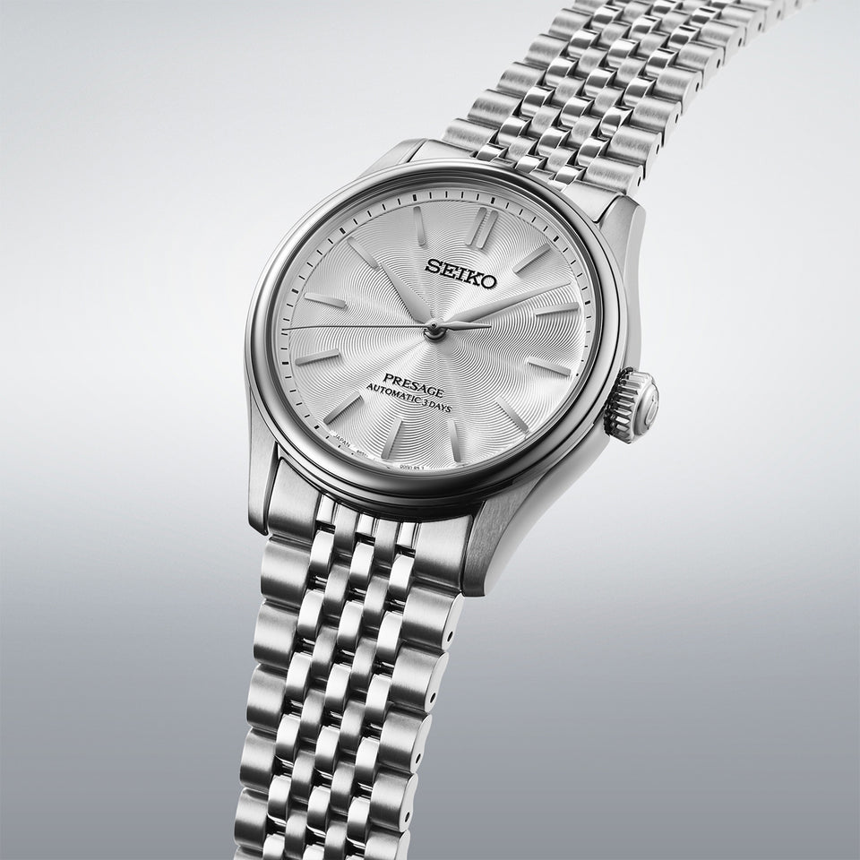 Seiko Presage Men's Classic Series White Shironeri Bracelet Watch