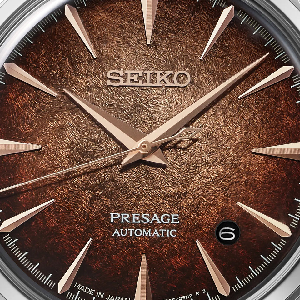 Seiko Presage Men's Cocktail Time Crushed Ice 'Whisky Mist' Strap Watch