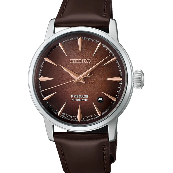 Seiko Presage Men's Cocktail Time Crushed Ice 'Whisky Mist' Strap Watch