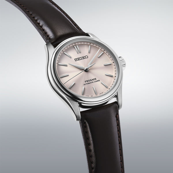 Seiko Presage Men's Classic 'Sakura Iro' Cherry Blossom Leather Strap Watch