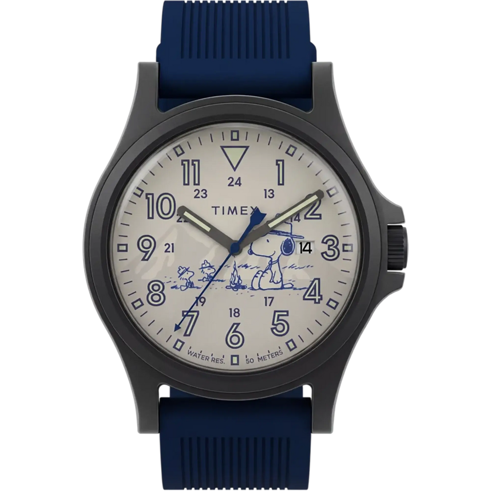 Timex Men's Peanuts® Expedition® Acadia 40mm Blue Strap Watch