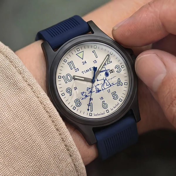 Timex Men's Peanuts® Expedition® Acadia 40mm Blue Strap Watch