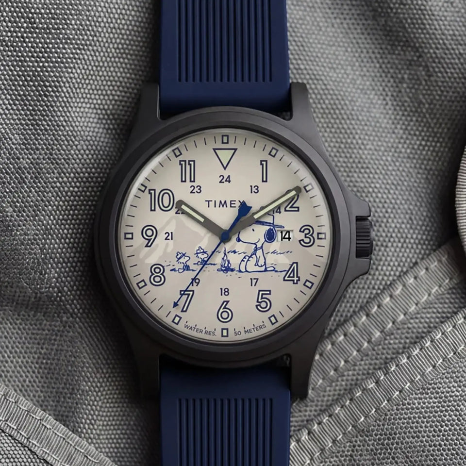 Timex Men's Peanuts® Expedition® Acadia 40mm Blue Strap Watch