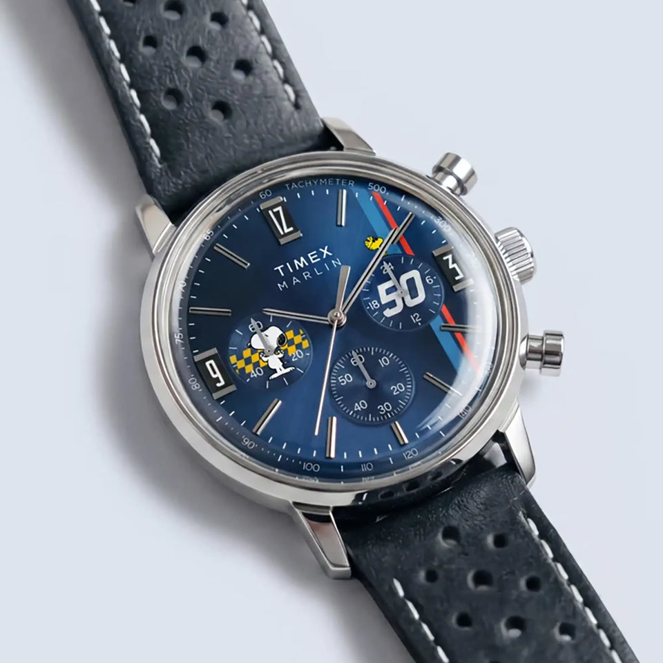 Timex Timex Men's Peanuts® Marlin® Snoopy 40mm Blue Watch TW2Y85300