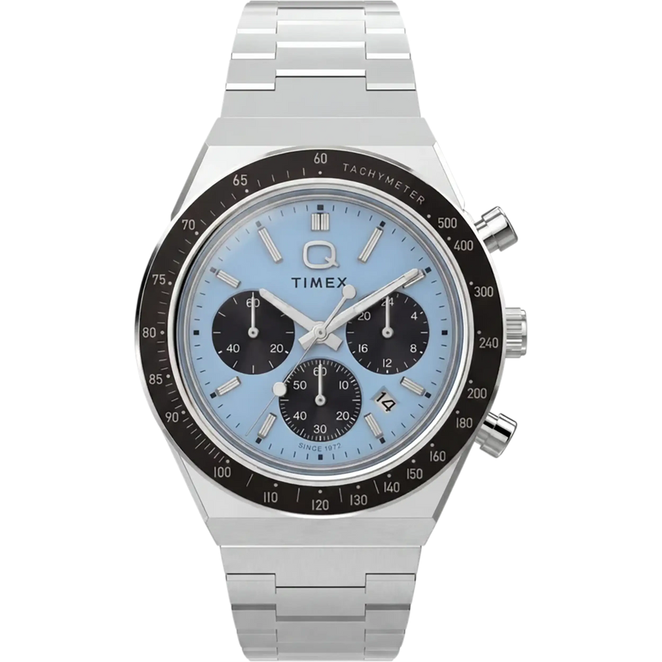 Timex Q Men's 40mm Blue Dial Chronograph Watch