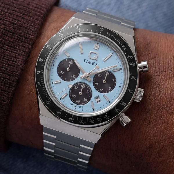 Timex Q Men's 40mm Blue Dial Chronograph Watch