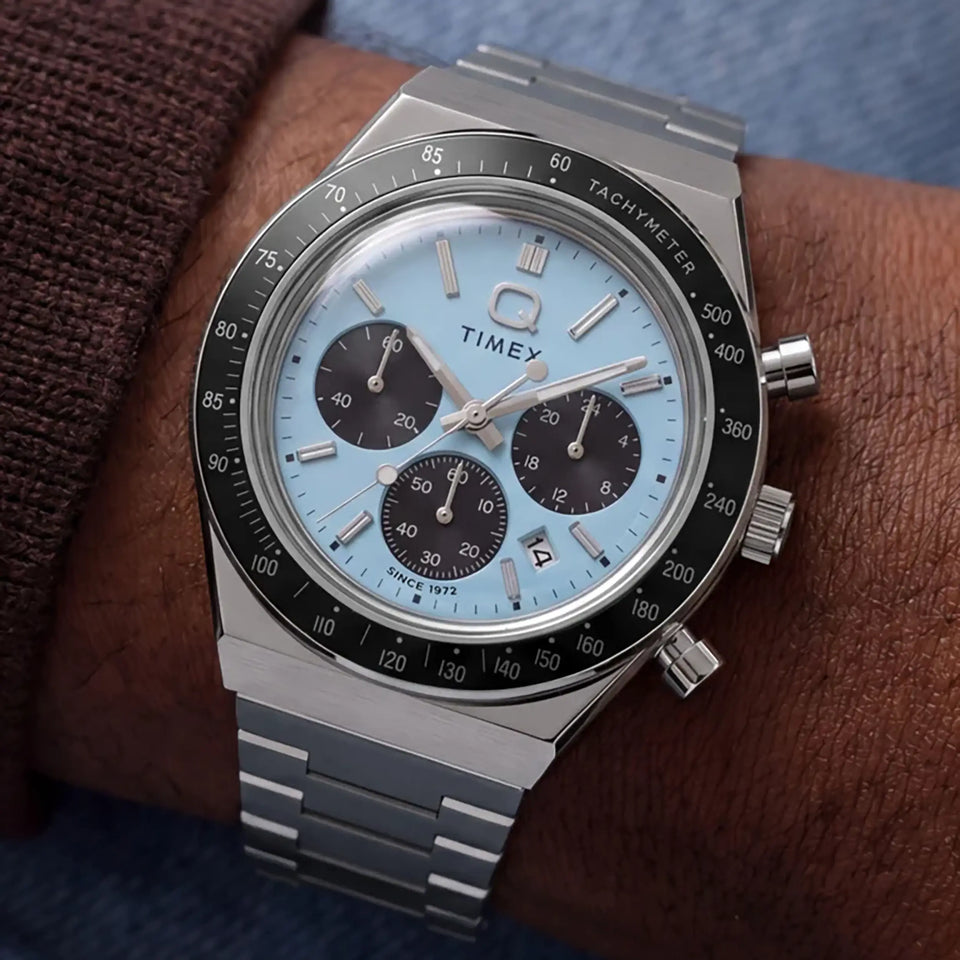 Timex Q Men's 40mm Blue Dial Chronograph Watch