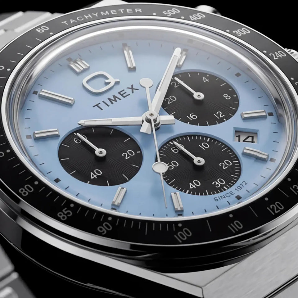 Timex Q Men's 40mm Blue Dial Chronograph Watch