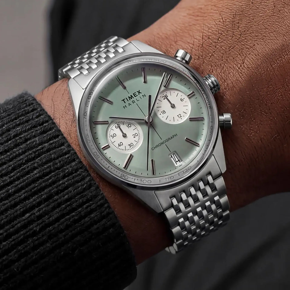 Timex Men's 40mm Green Dial Marlin® Jet Chronograph Watch