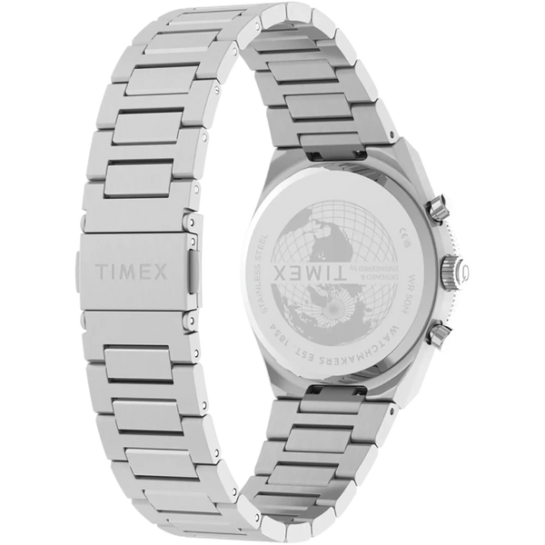 Timex Men's Q Continental Black Dial 36mm Chronograph Watch