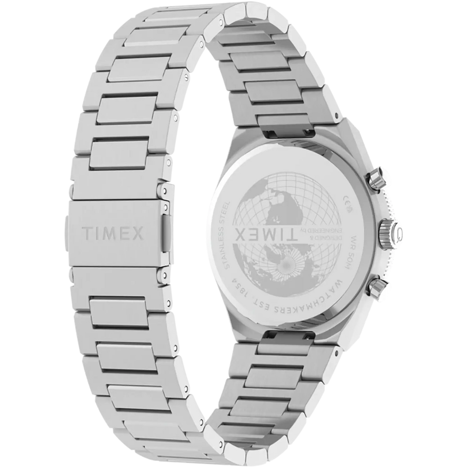Timex Men's Q Continental Black Dial 36mm Chronograph Watch