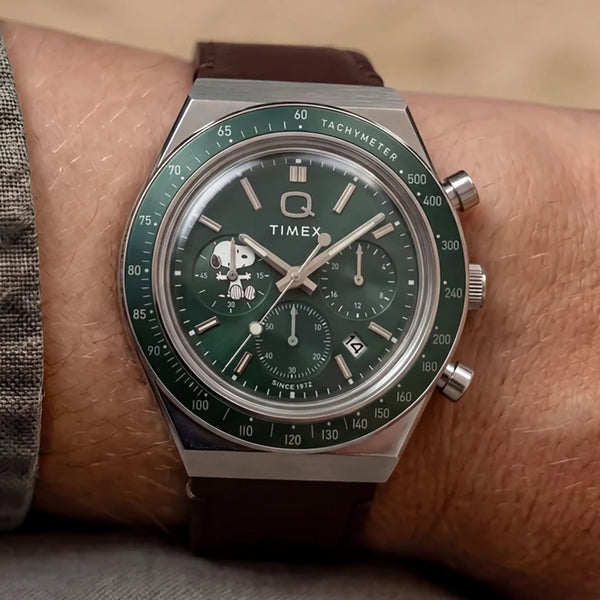 Timex Q x Peanuts® Chronograph 40mm Green Watch