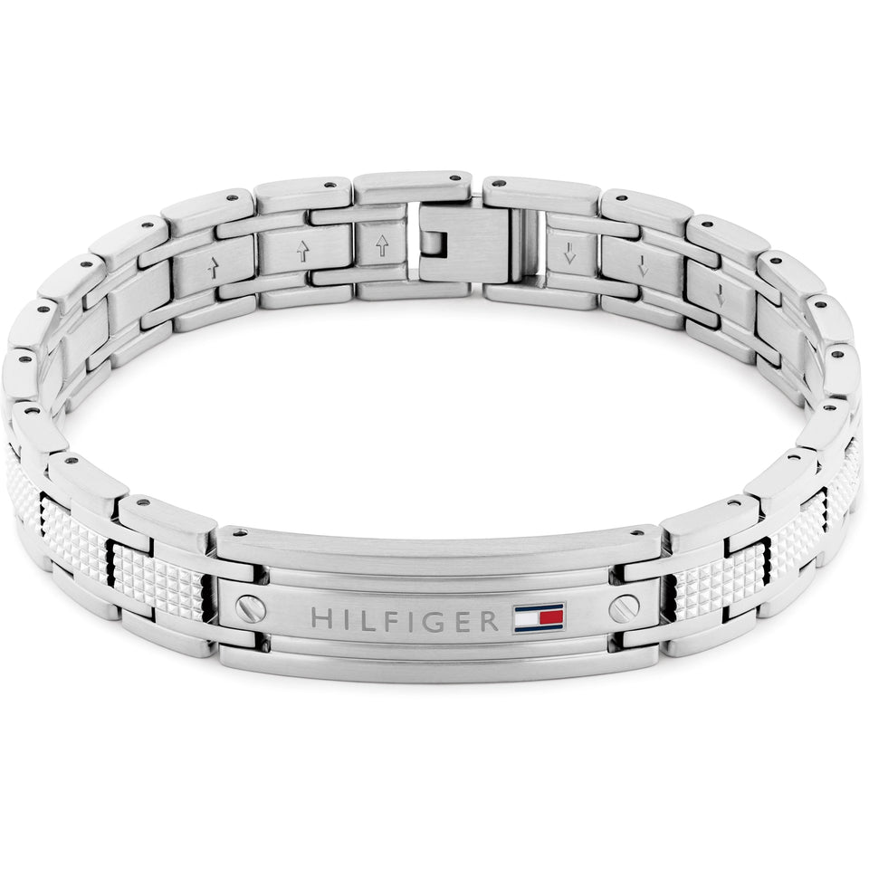 Tommy Hilfiger Men's Oxford Stainless Steel ID Bar Link Bracelet