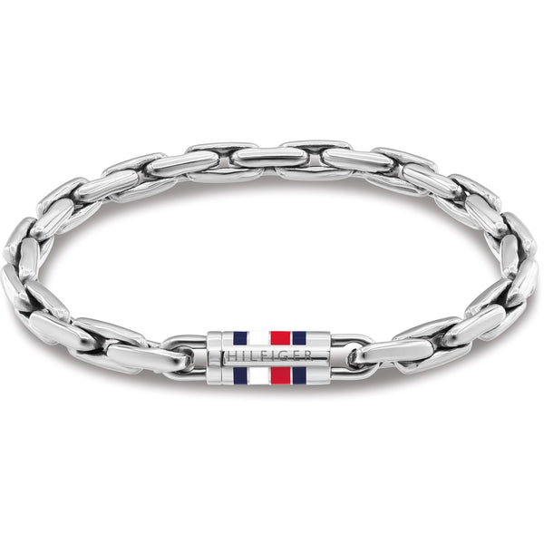 Tommy Hilfiger Men's Chain Stainless Steel Logo Clasp Bracelet