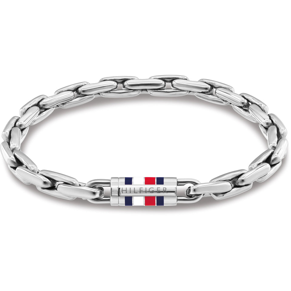 Tommy Hilfiger Men's Chain Stainless Steel Logo Clasp Bracelet
