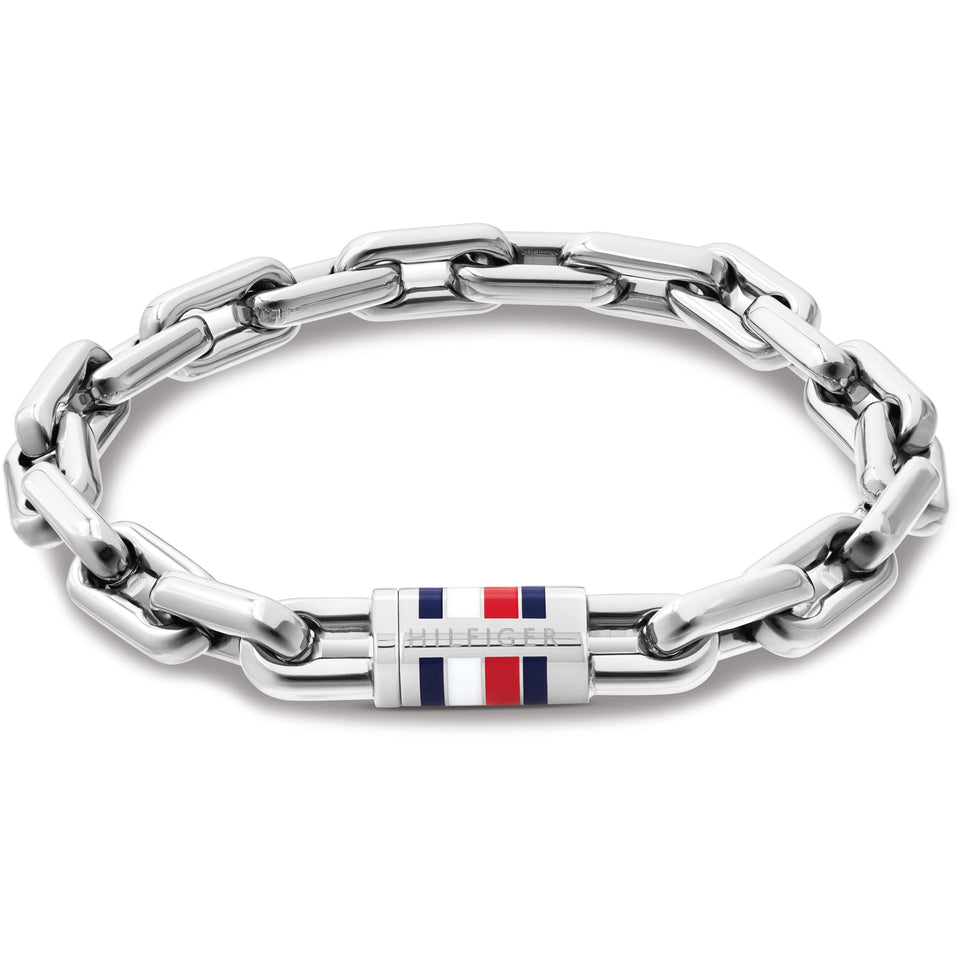 Tommy Hilfiger Men's Chain Chunky Link Logo Clasp Bracelet