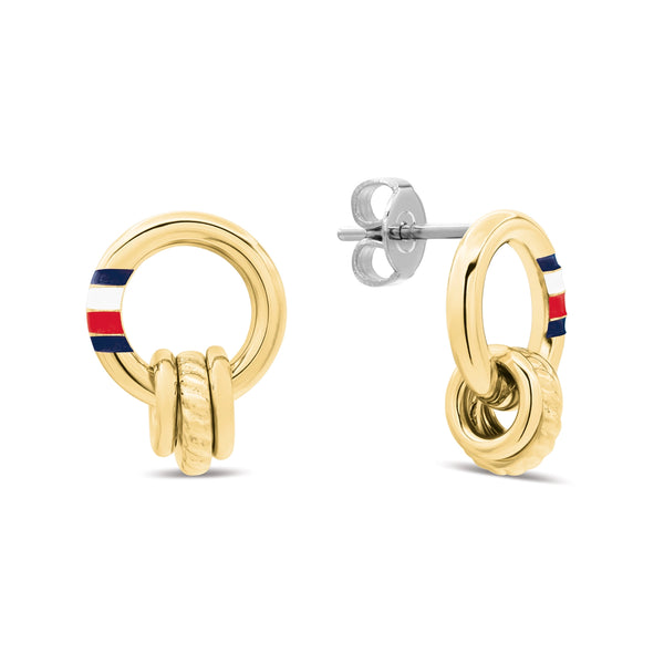 Tommy Hilfiger Ladies' Rope Gold Tone Hoop Earrings