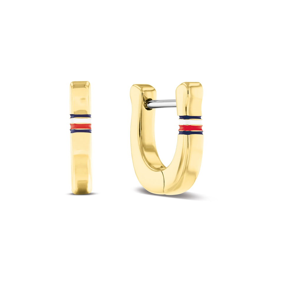 Tommy Hilfiger Ladies' Lucky Charm Gold Tone Hoop Earrings