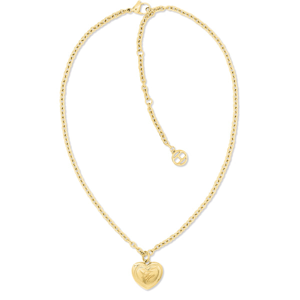 Tommy Hilfiger Ladies' Heart Charm Gold Tone Necklace