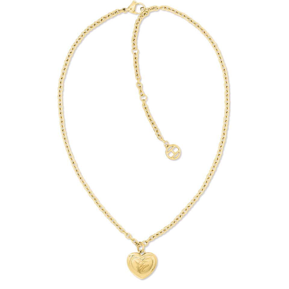 Tommy Hilfiger Ladies' Heart Charm Gold Tone Necklace