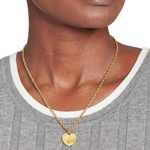 Tommy Hilfiger Ladies' Heart Charm Gold Tone Necklace