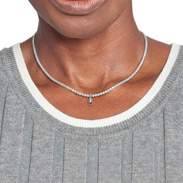 Tommy Hilfiger Ladies' TH Tennis Stone Set Necklace