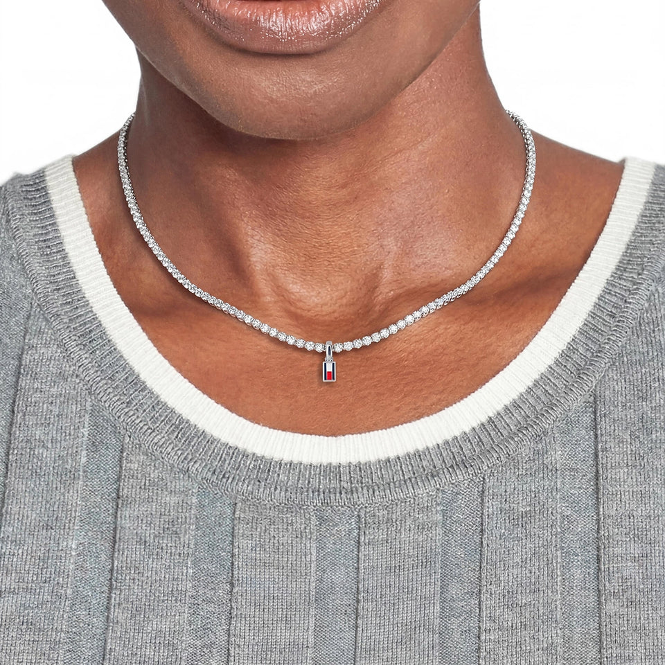 Tommy Hilfiger Ladies' TH Tennis Stone Set Necklace
