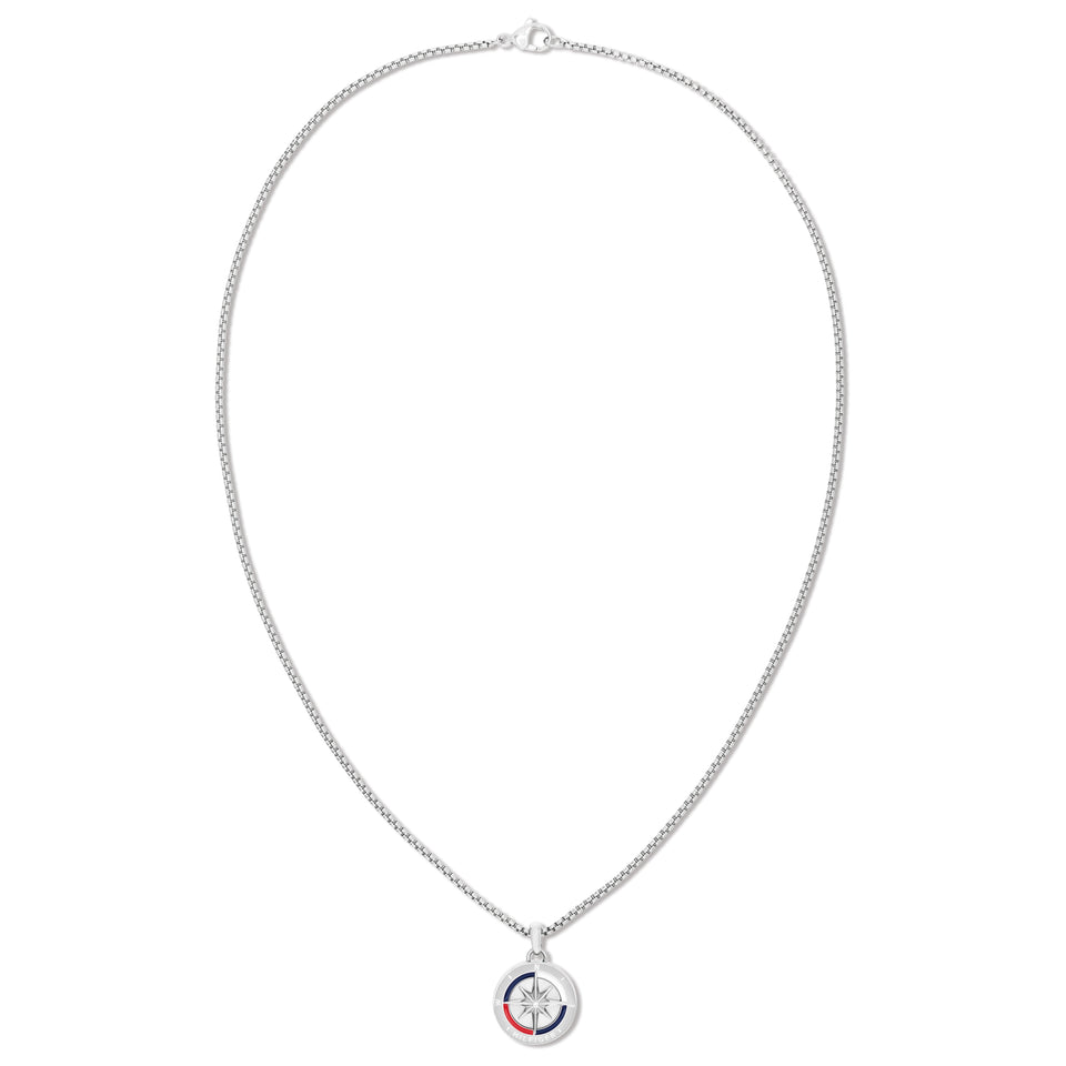 BOSS Men's Compass Stainless Steel Charm Necklace