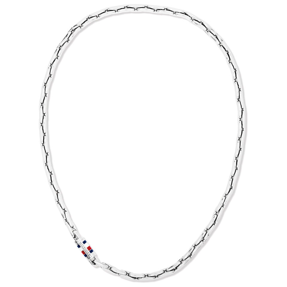 Tommy Hilfiger Men's Chain Stainless Steel Logo Clasp Necklace