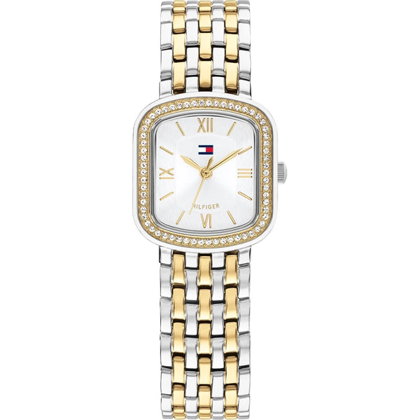 Tommy Hilfiger Ladies' Abby White Oval Dial Two Tone Bracelet Watch