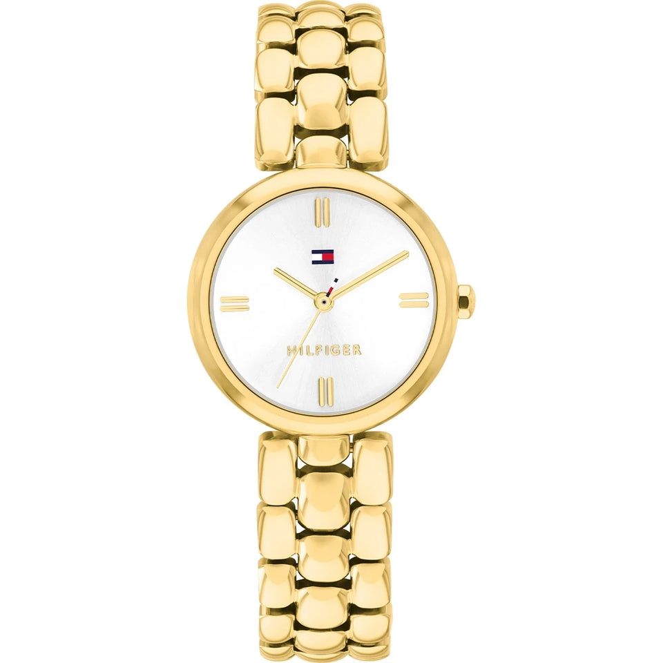 Tommy Hilfiger Ladies' Annie Silver Dial Gold Toned Bracelet Watch