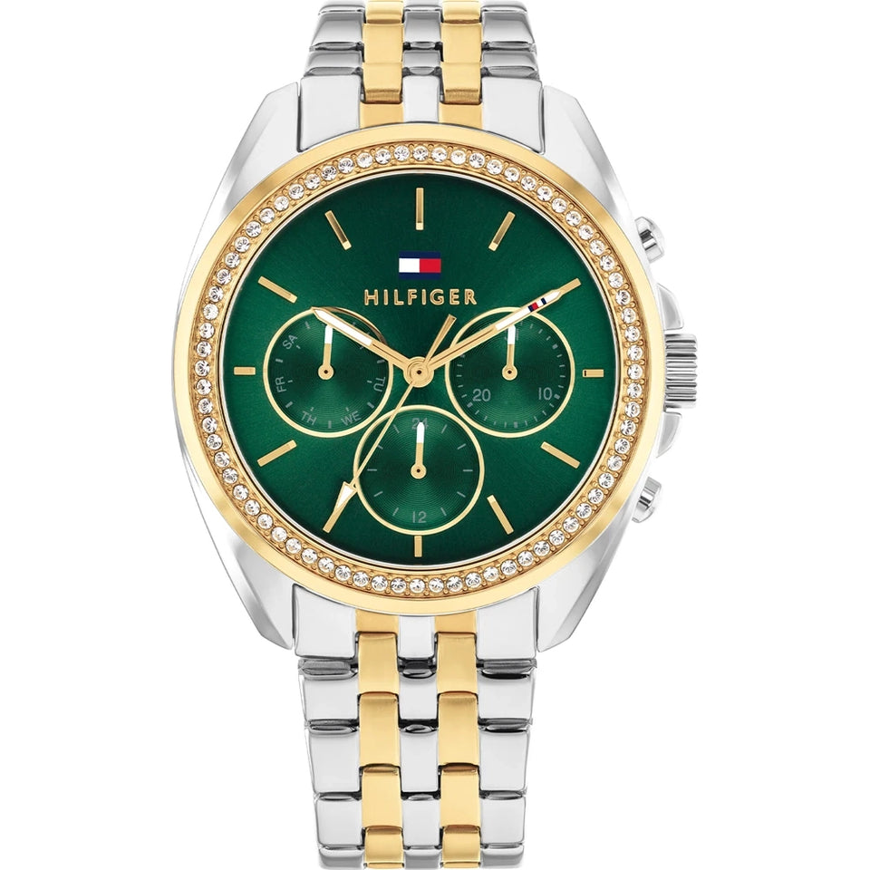 Tommy Hilfiger Ladies' Mellie Green Dial Two Tone Bracelet Watch