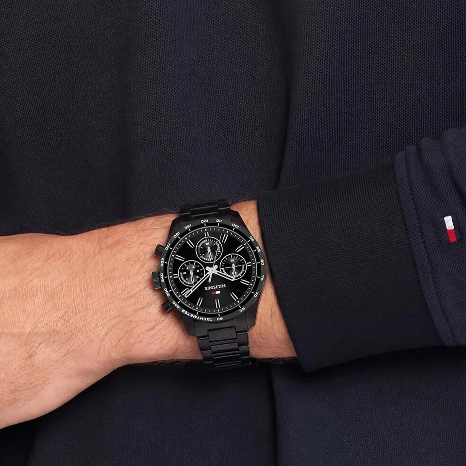 Tommy Hilfiger Men's Hampton Black Dial Bracelet Watch