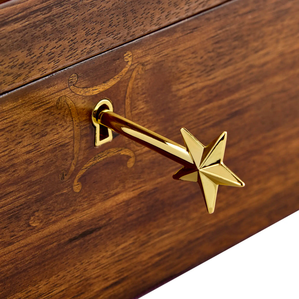 WOLF Cinderella Walnut Wood Ballet Musical Jewellery Box