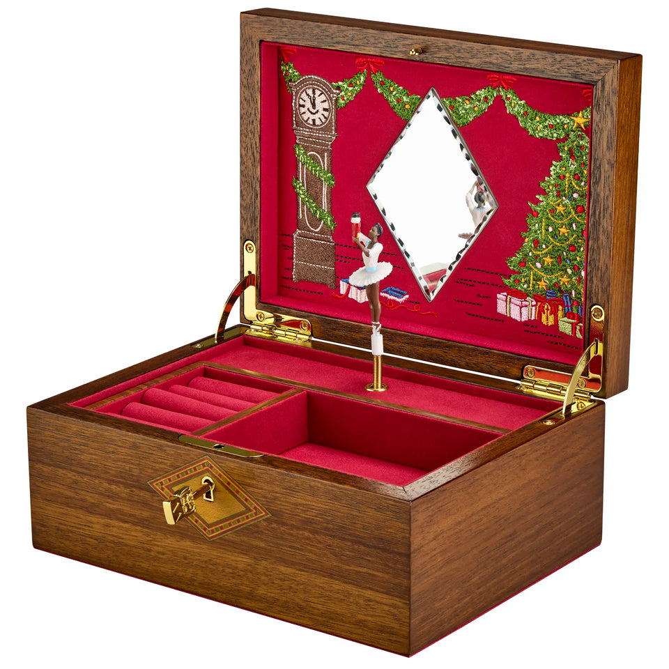 WOLF The Nutcracker Walnut Wood Ballet Musical Jewellery Box