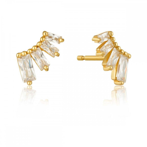 Francis & Gaye Gold Plated Glow Bar Stud Earrings