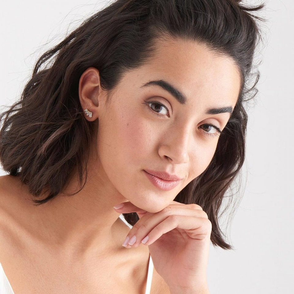 Francis & Gaye Gold Plated Glow Bar Stud Earrings